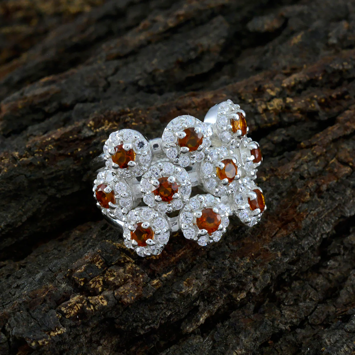 Citrine multiple Indian Silver Yellow Gemstone Essential Modern Ring Jewellery - Image 4