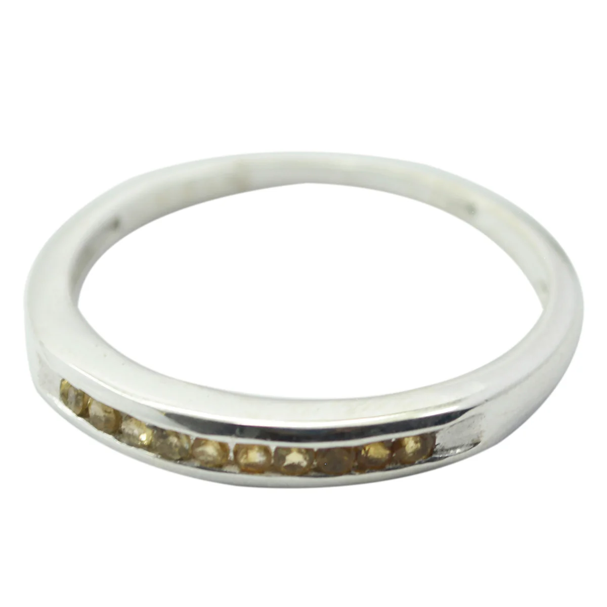 Citrine multiple Turkish Sterling Silver Yellow Gemstone Delicate Feminine Band Jewellery - Image 2