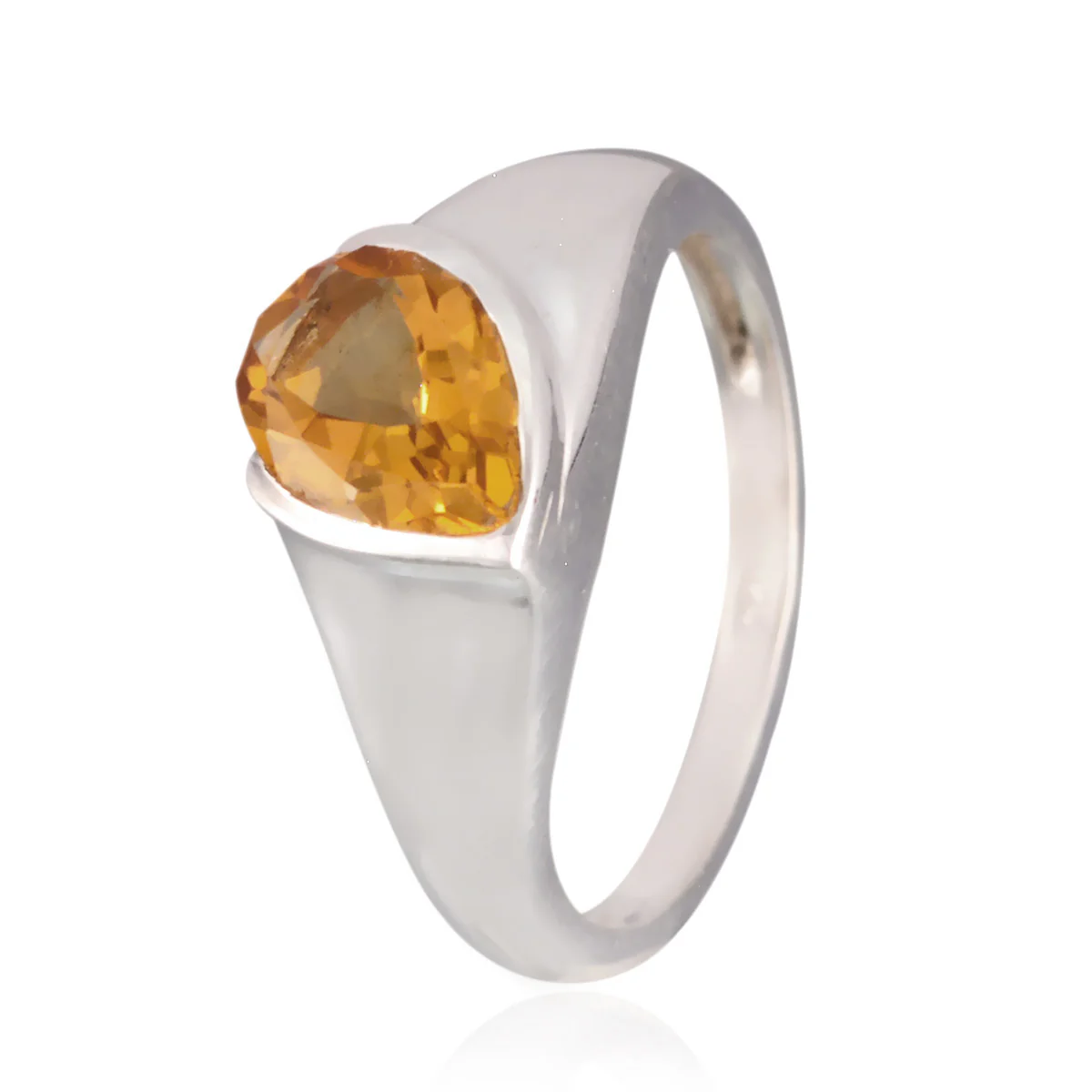 Citrine Solitaire African 92.5 Silver Yellow Gemstones Featherlight Glamorous Ring Jewellery - Image 2