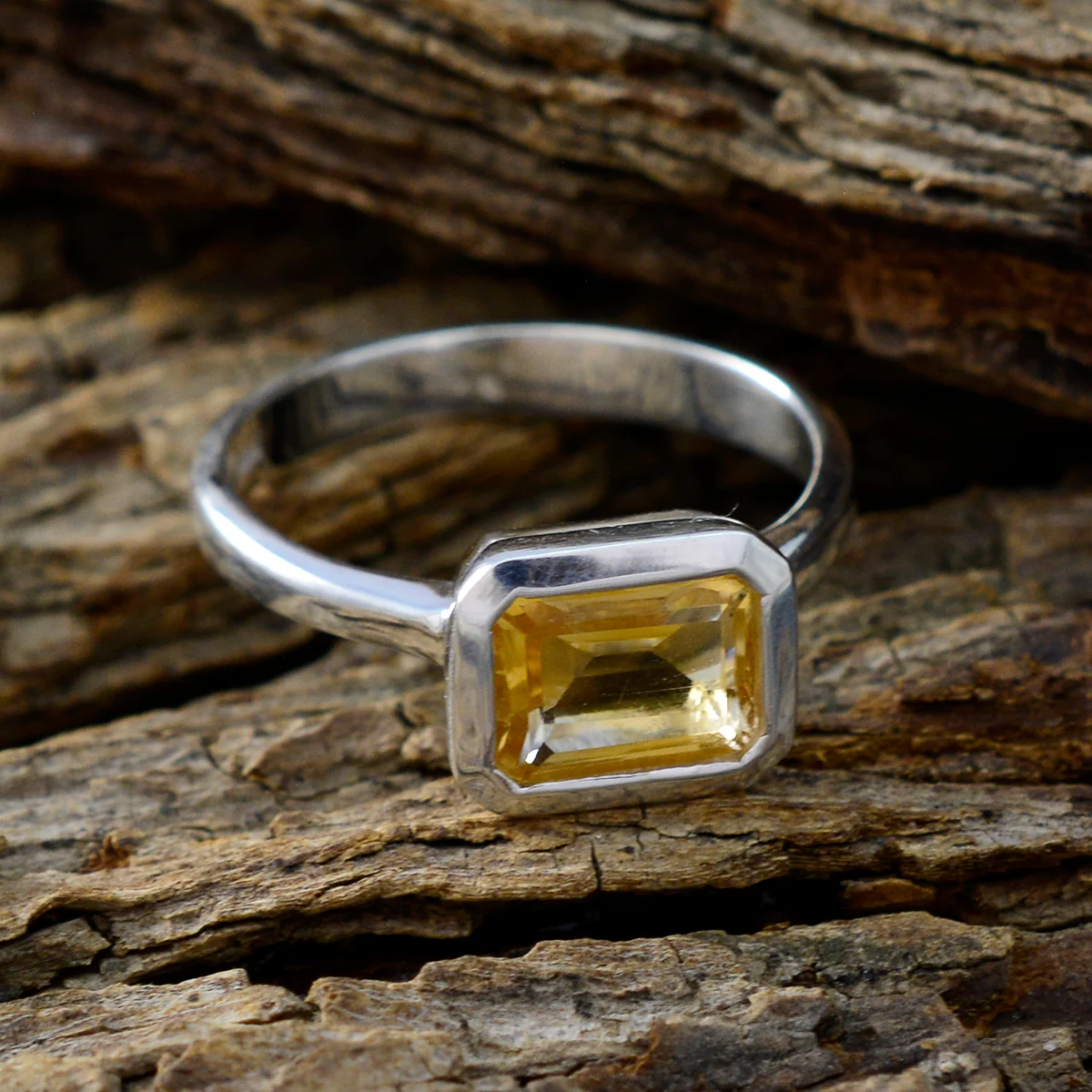 Citrine Solitaire African 92.5 Silver Yellow Gemstones Tiny Sophisticated Ring Jewelry - Image 3