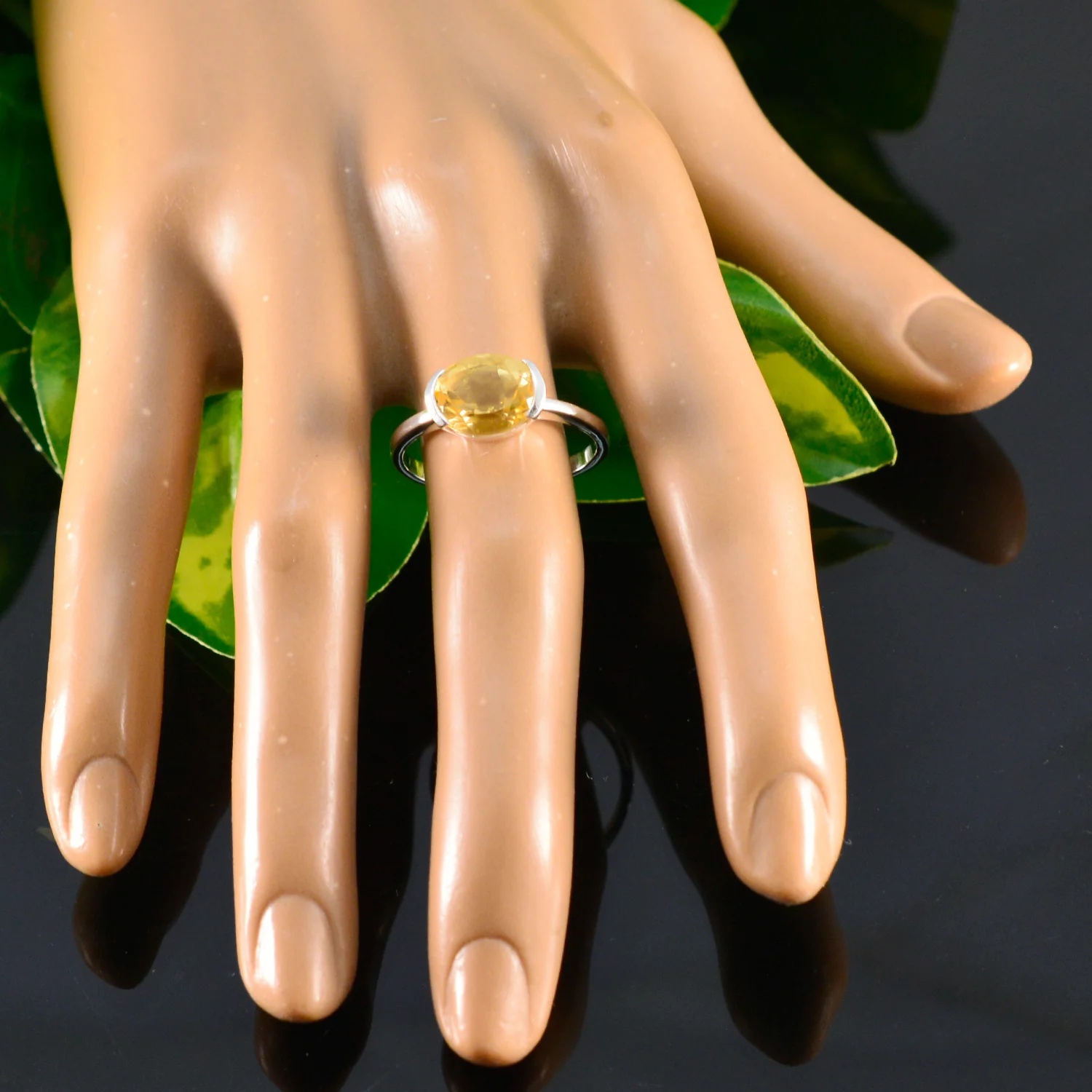 Citrine Solitaire American 925 Sterling Silver Yellow Gems Whisper-thin Trendy Ring Jewellery - Image 5