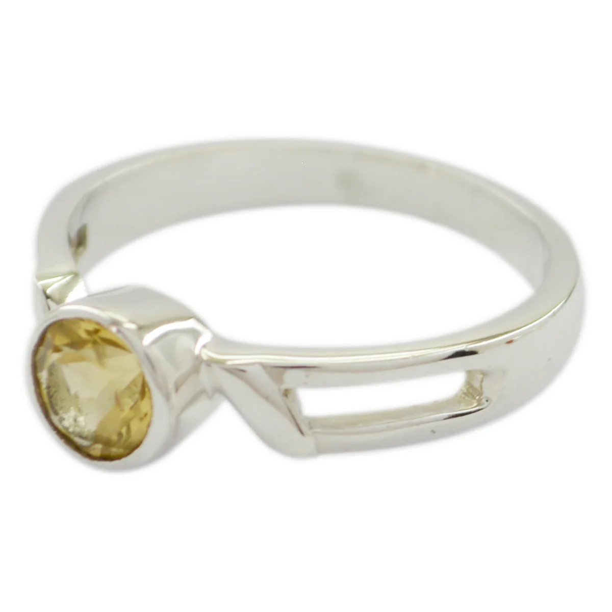 Citrine Solitaire American 925 Sterling Silver Yellow Gemstone Whisper-thin Trendy Ring Jewellery - Image 2