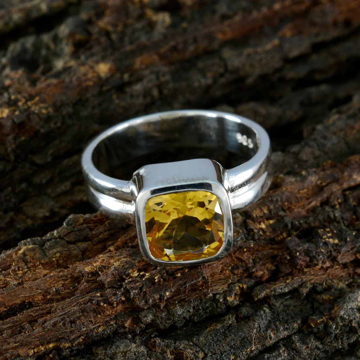 Citrine Solitaire Egyptian 925 Sterling Silver Yellow Gems Tiny Sophisticated Ring Jewelry - Image 3