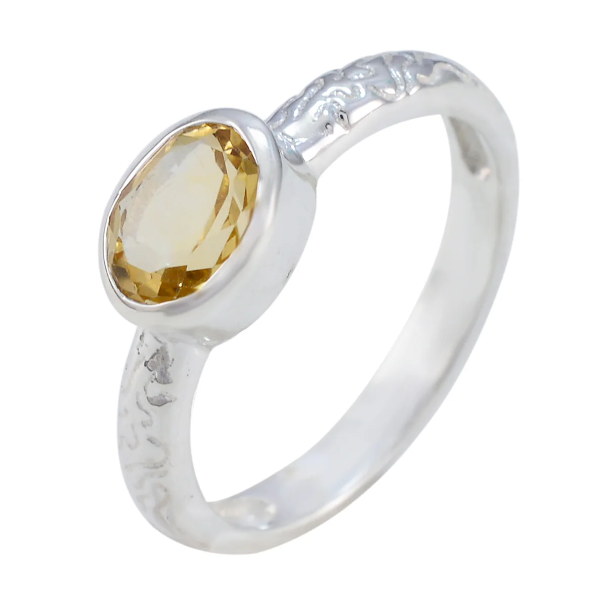 Citrine Solitaire German 925 Silver Yellow Gemstones Featherlight Twist Ring Jewelry - Image 2