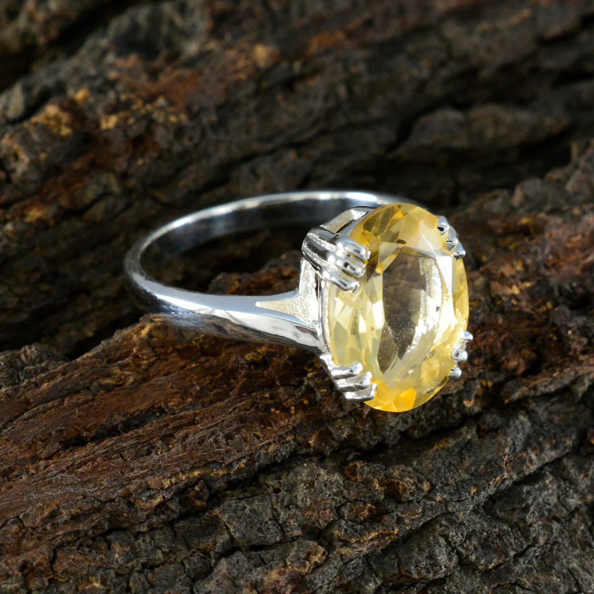 Citrine Solitaire German 925 Sterling Silver Yellow Gemstone Tiny Contemporary Ring Jewelry - Image 3