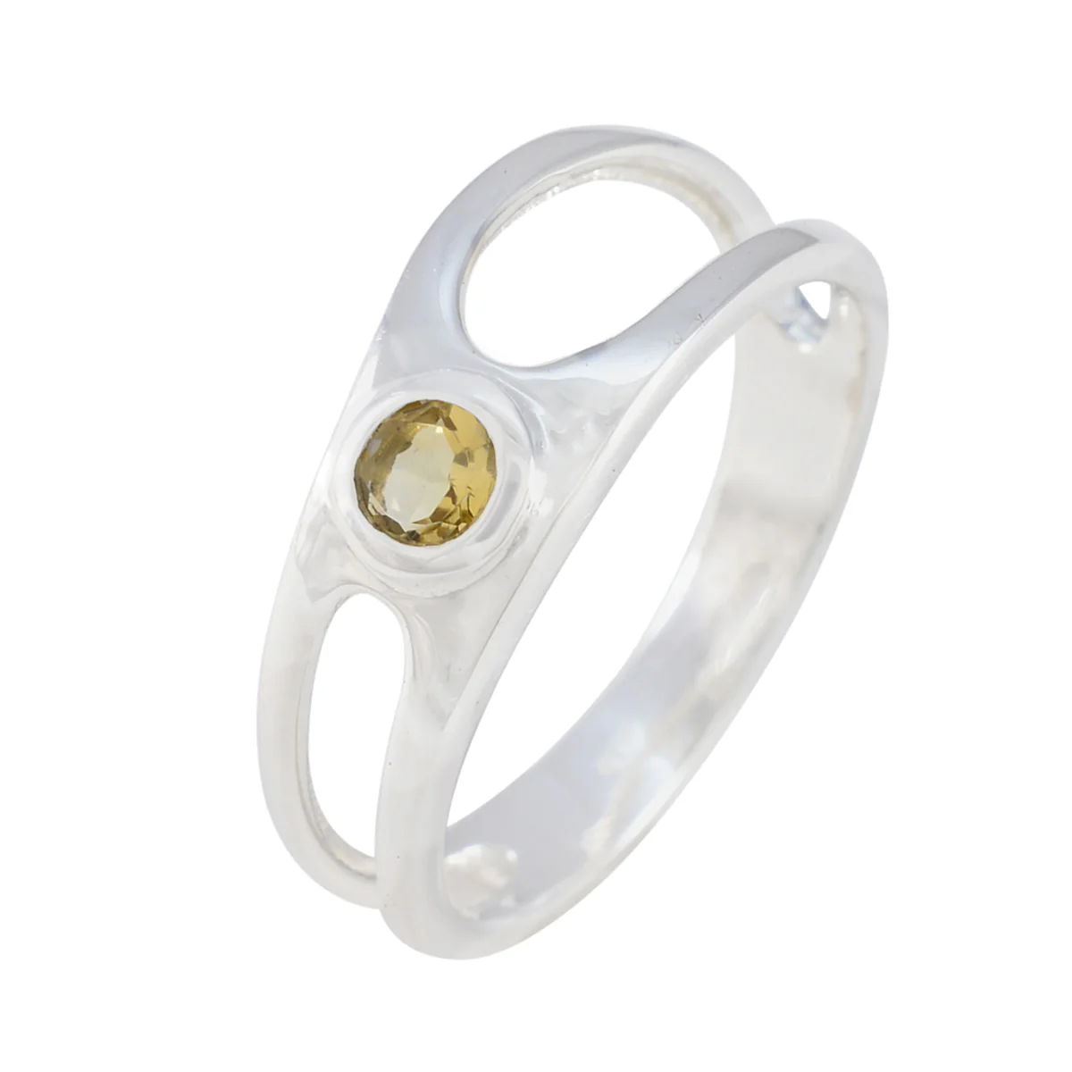 Citrine Solitaire Korean 925 Sterling Silver Yellow Gemstone Whisper-thin Trendy Ring Jewellery - Image 2