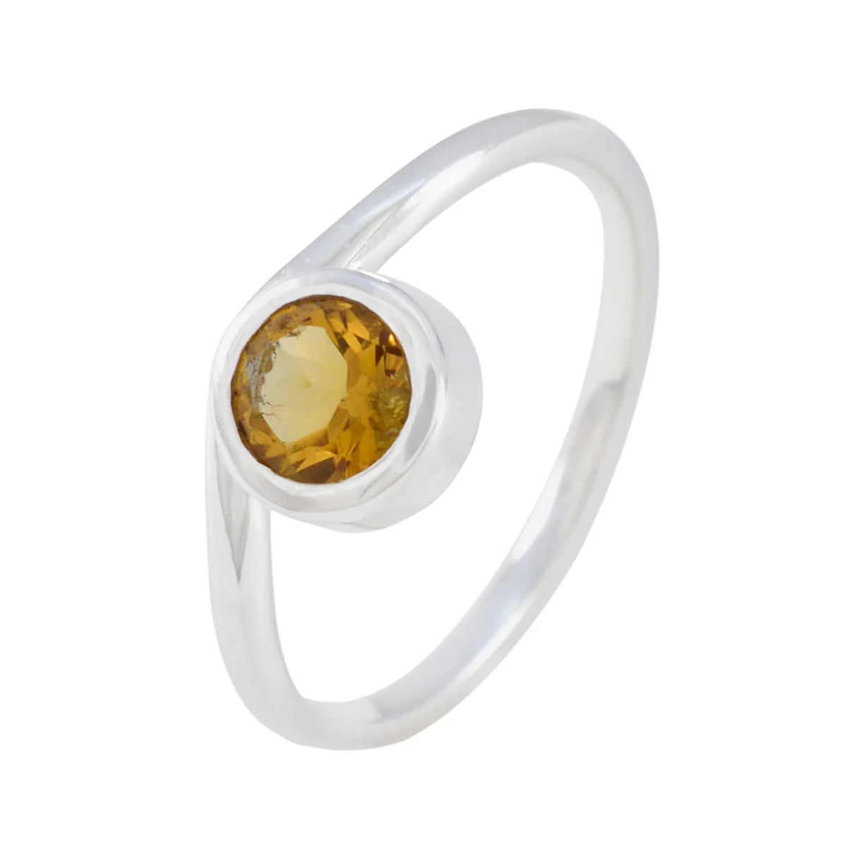 Citrine Solitaire Korean 925 Sterling Silver Yellow Gemstones Delicate Fairytale Ring Jewellery - Image 2