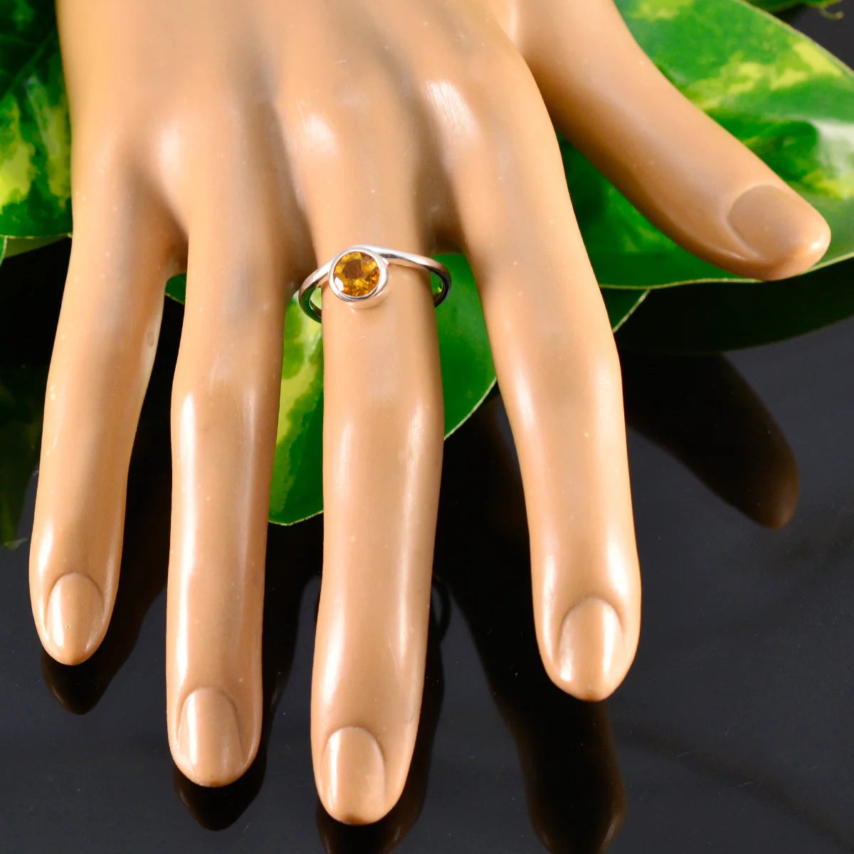 Citrine Solitaire Korean 925 Sterling Silver Yellow Gemstones Delicate Fairytale Ring Jewellery - Image 5
