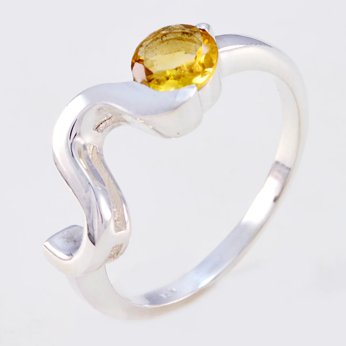 Citrine Solitaire Korean Sterling Silver Yellow Gemstones Whisper-thin Fairytale Ring Jewellery - Image 2