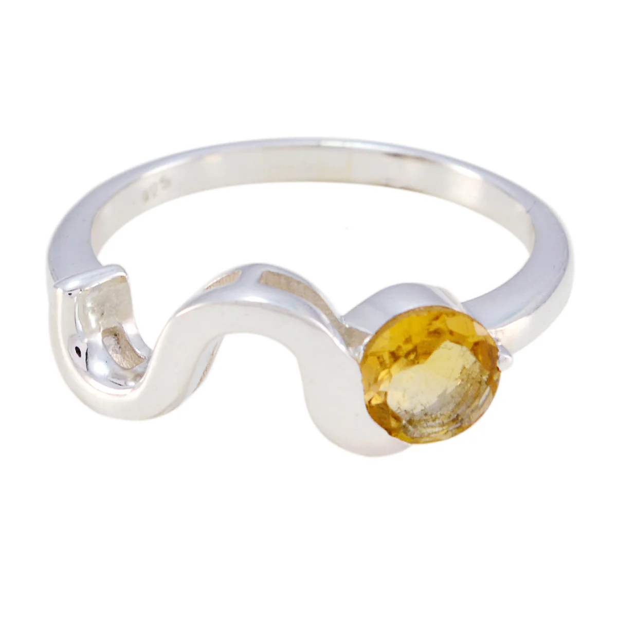 Citrine Solitaire Korean Sterling Silver Yellow Gemstones Whisper-thin Fairytale Ring Jewellery - Image 3