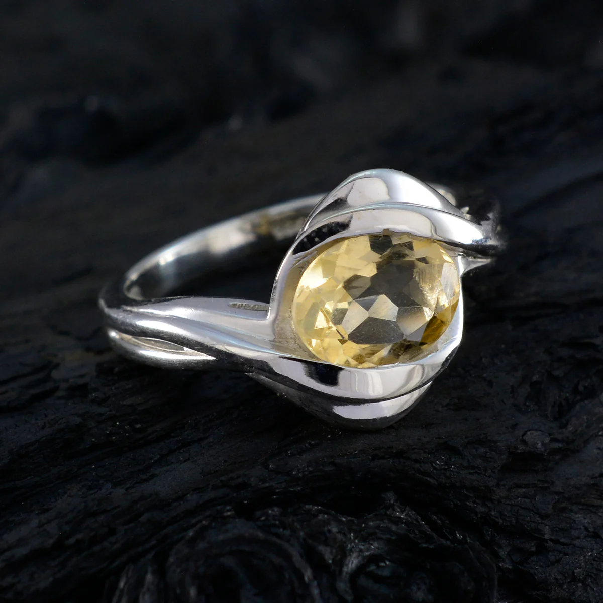 Citrine Solitaire Moroccan Sterling Silver Yellow Gemstone Slim Heritage Ring Jewellery - Image 4