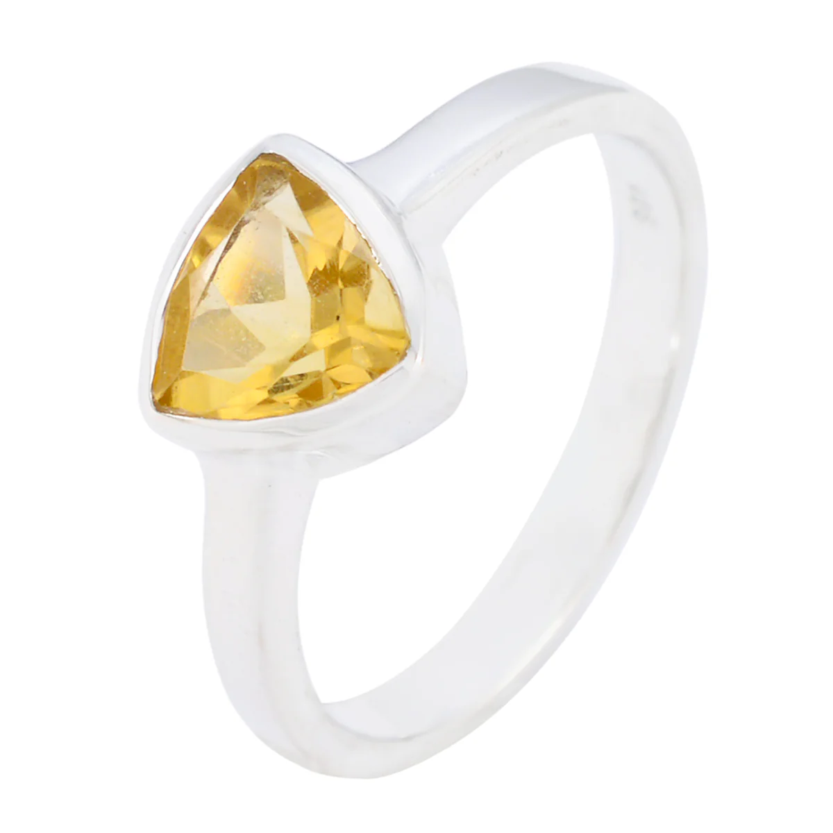 Citrine Solitaire Russian 92.5 Silver Yellow Gems Dainty Heritage Ring Jewelry - Image 2