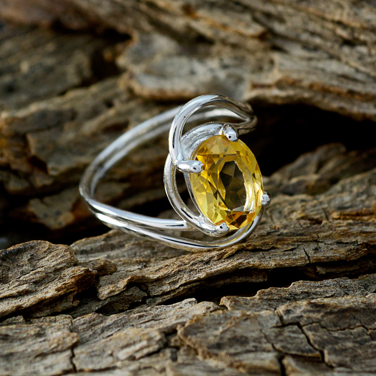 Citrine Solitaire Turkish 925 Silver Yellow Gemstone Delicate Fairytale Ring Jewellery - Image 3
