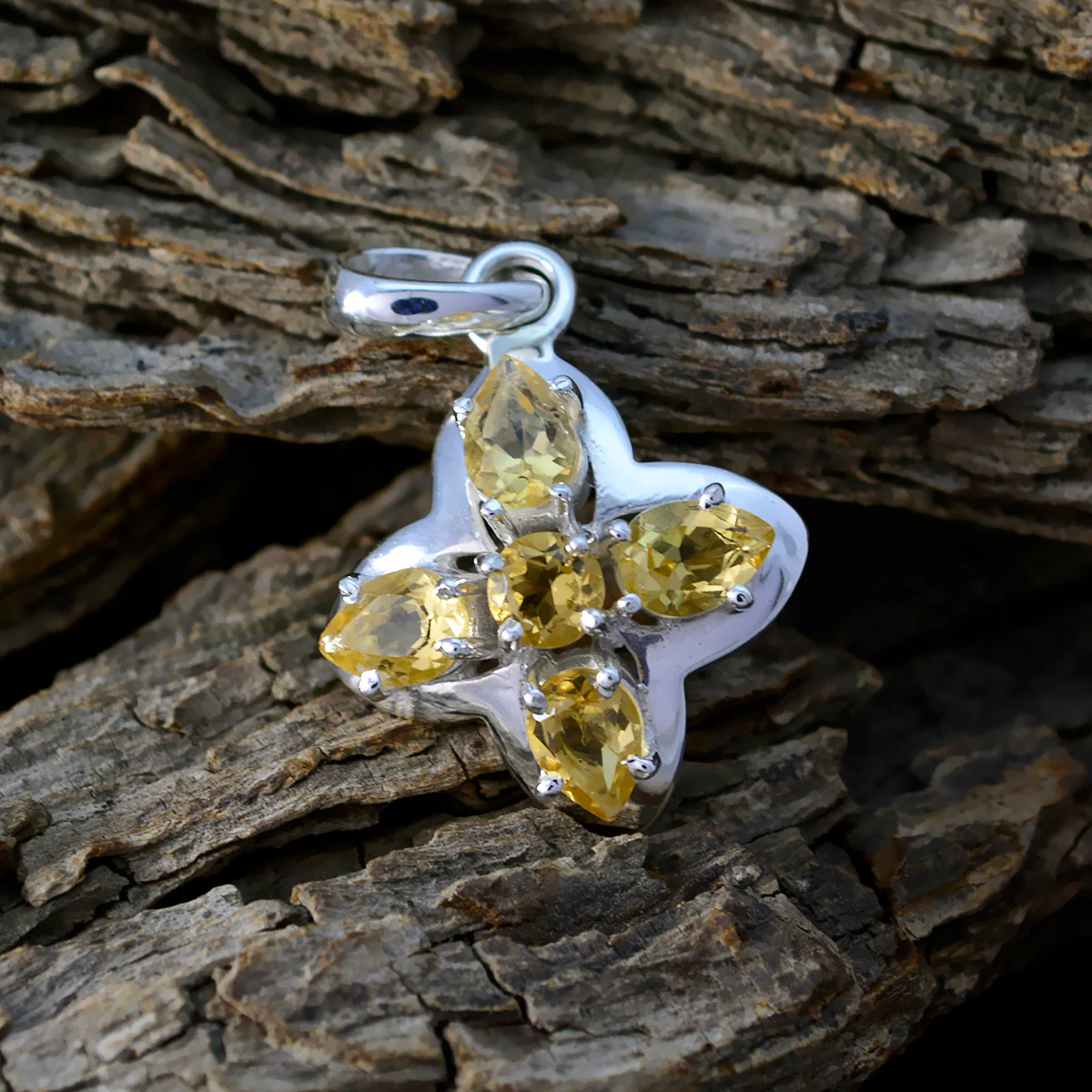 Citrine Whisper-thin American Sterling Silver multiple Julia Fairytale Yellow Pendant Jewellery - Image 3
