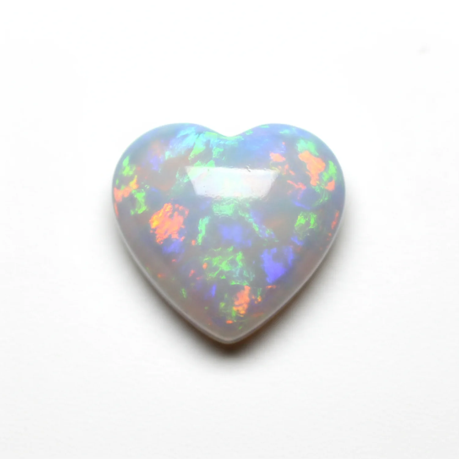 Created Opal 10PC Tiny 4x4 MM Heart Cabochon White Natural semi Precious Semi Precious Gemstone