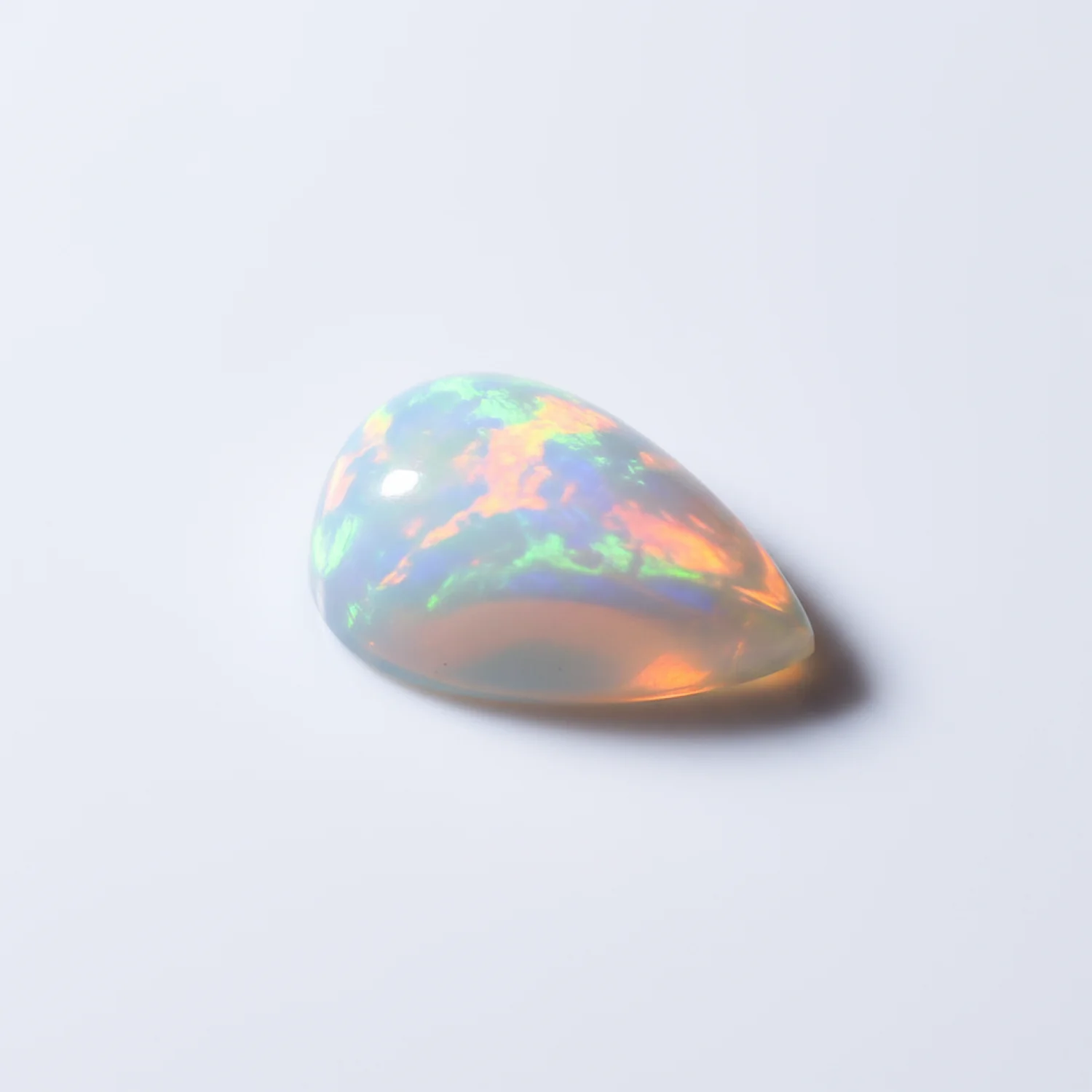 Created Opal 10PC Tiny 4x6 MM Pear Cabochon White Fiery semi Precious Loose Gemstone - Image 2