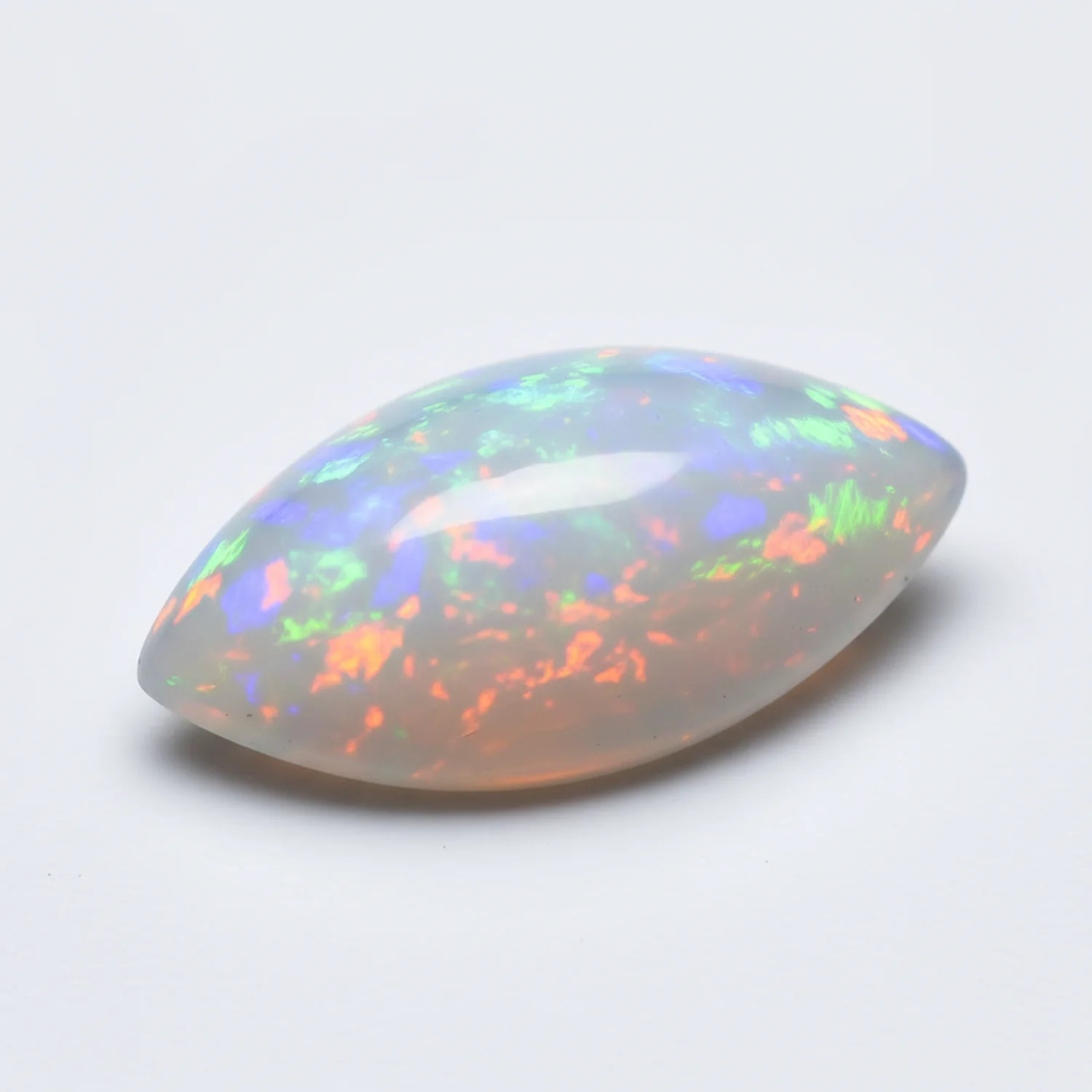 Created Opal 1PC Large 8x16 MM Marquise Cabochon White Lustrous semi Precious Gems - Image 2