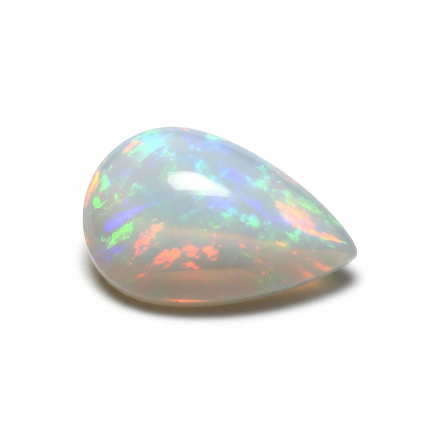 Created Opal 1PC Small 7x9 MM Pear Cabochon White Splendid semi Precious Gems - Image 2