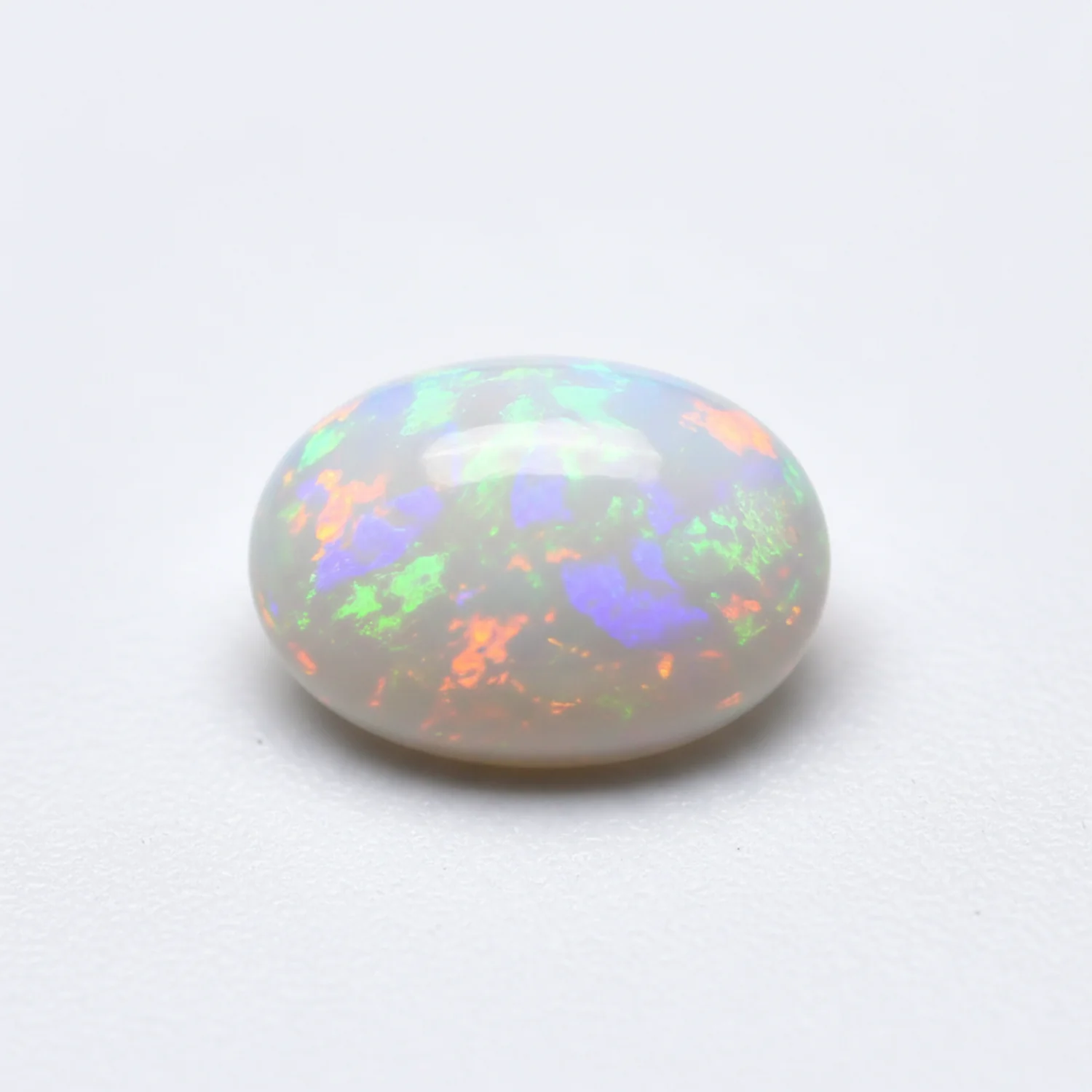 Created Opal 1PC Tiny 5x7 MM Oval Cabochon White Natural semi Precious Semi Precious Gemstone