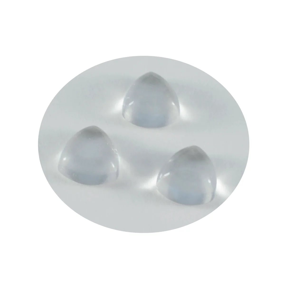 Crystal Quartz 10PC Tiny 3x3 MM Triangle Cabochon White Brilliant semi Precious Loose Gemstones - Image 2