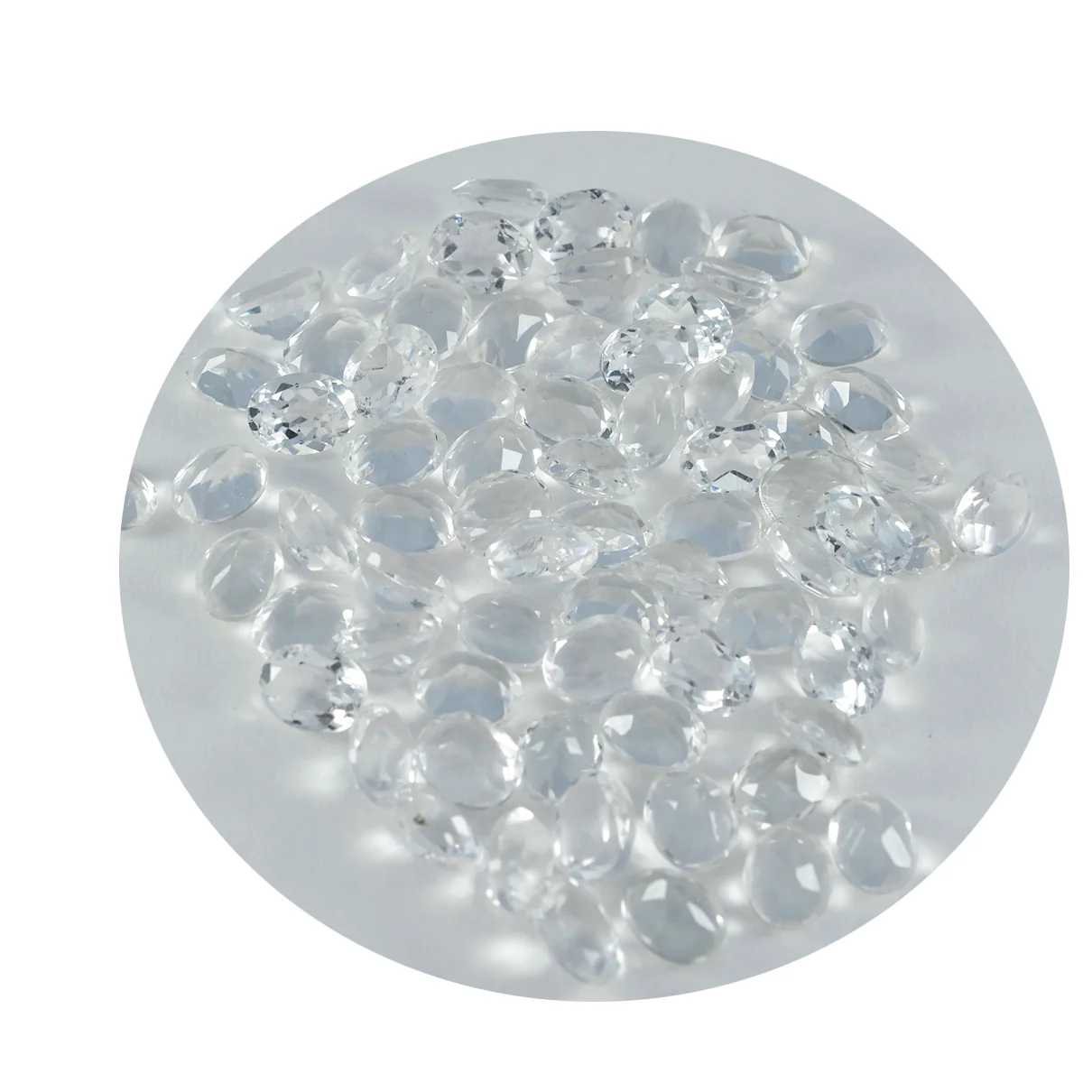 Crystal Quartz 10PC Tiny 3x5 MM Oval Faceted White Natural Semi Precious Loose Gemstone - Image 2