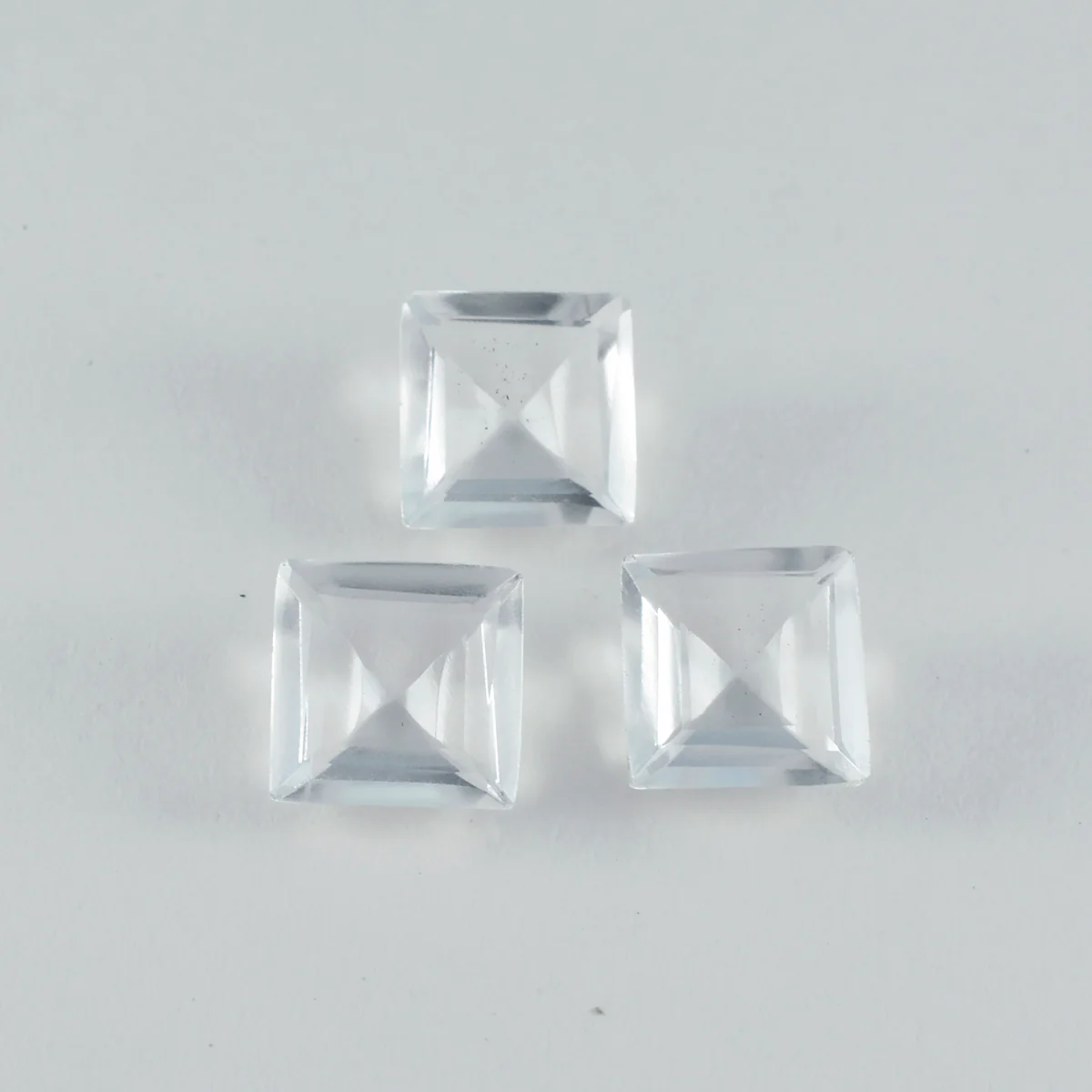 Crystal Quartz 10PC Tiny 4x4 MM Square Faceted White Brilliant Semi Precious Loose Gems