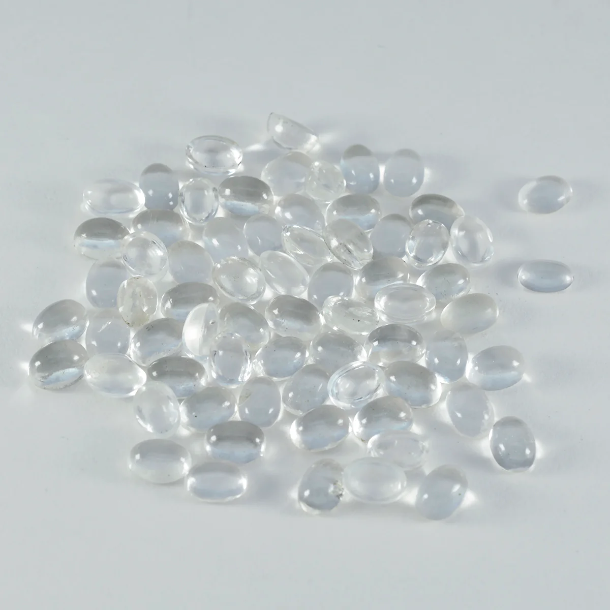 Crystal Quartz 10PC Tiny 4x6 MM Oval Cabochon White Natural semi Precious Semi Precious Gemstone - Image 2