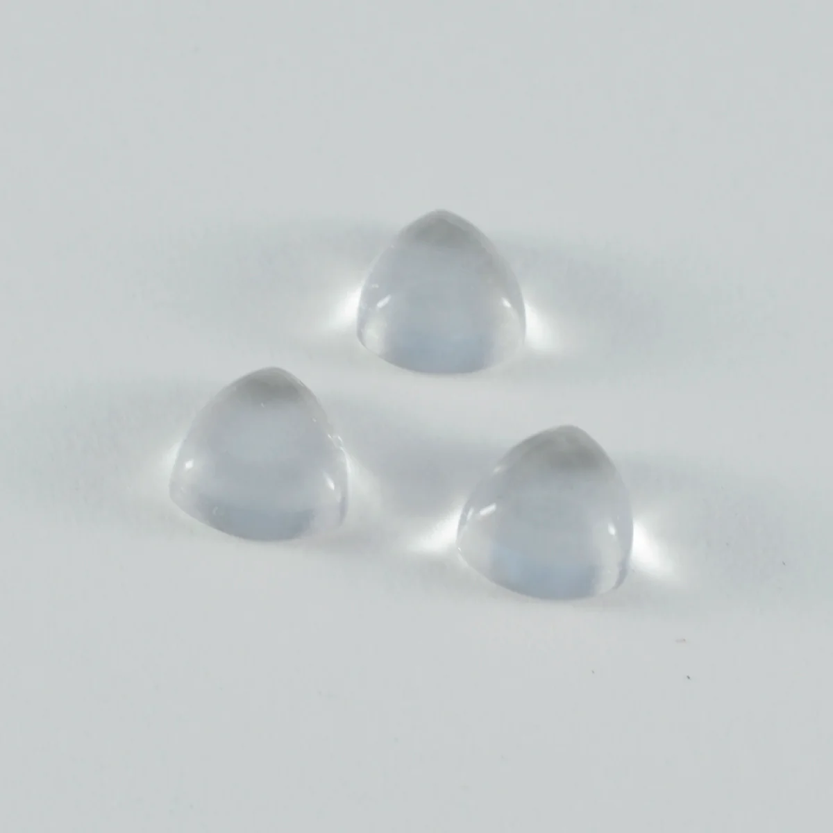Crystal Quartz 10PC Tiny 5x5 MM Triangle Cabochon White Polished semi Precious Precious Gemstone