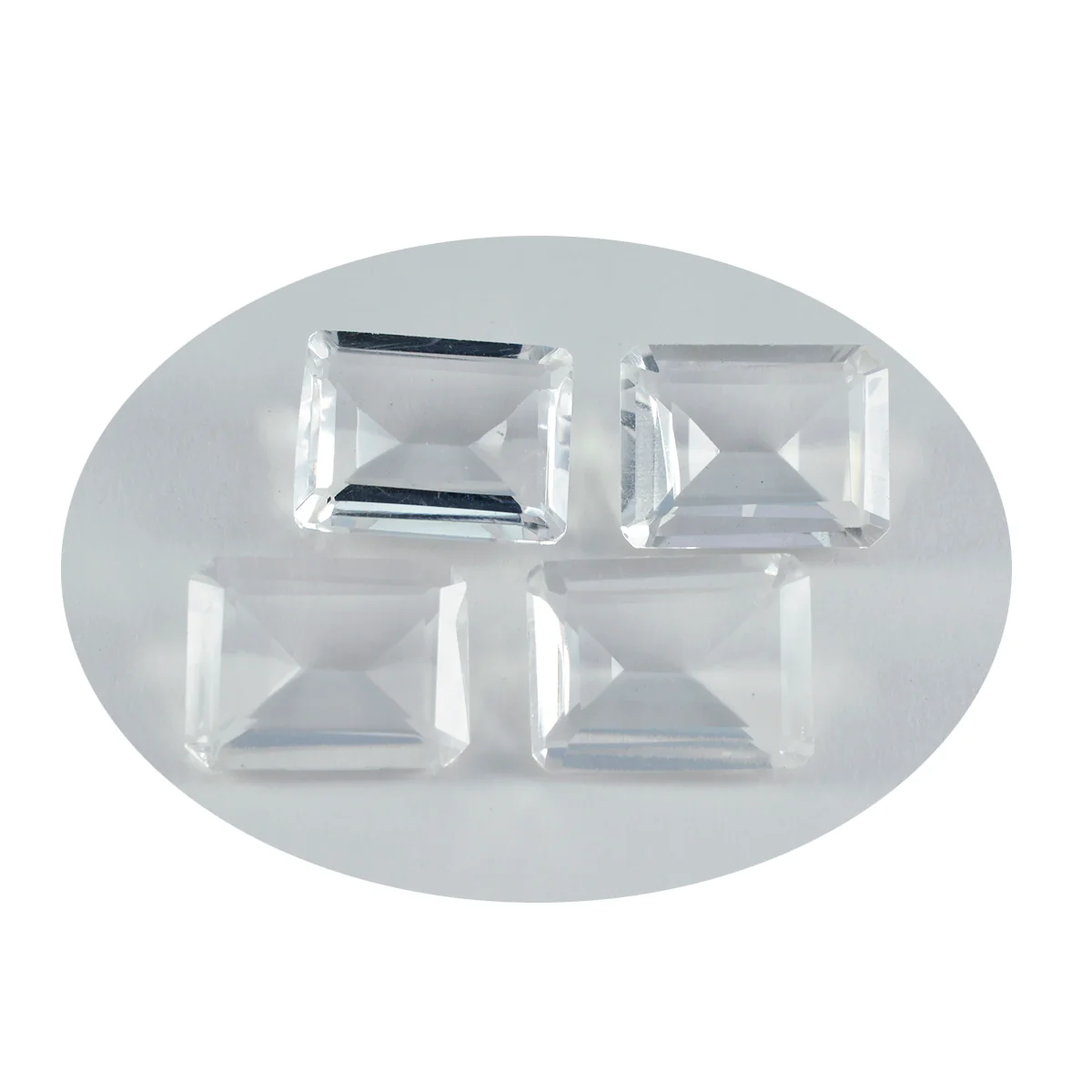 Crystal Quartz 1PC Chunky 12x16 MM Emerald Faceted White Fiery Semi Precious Loose Gemstone - Image 4