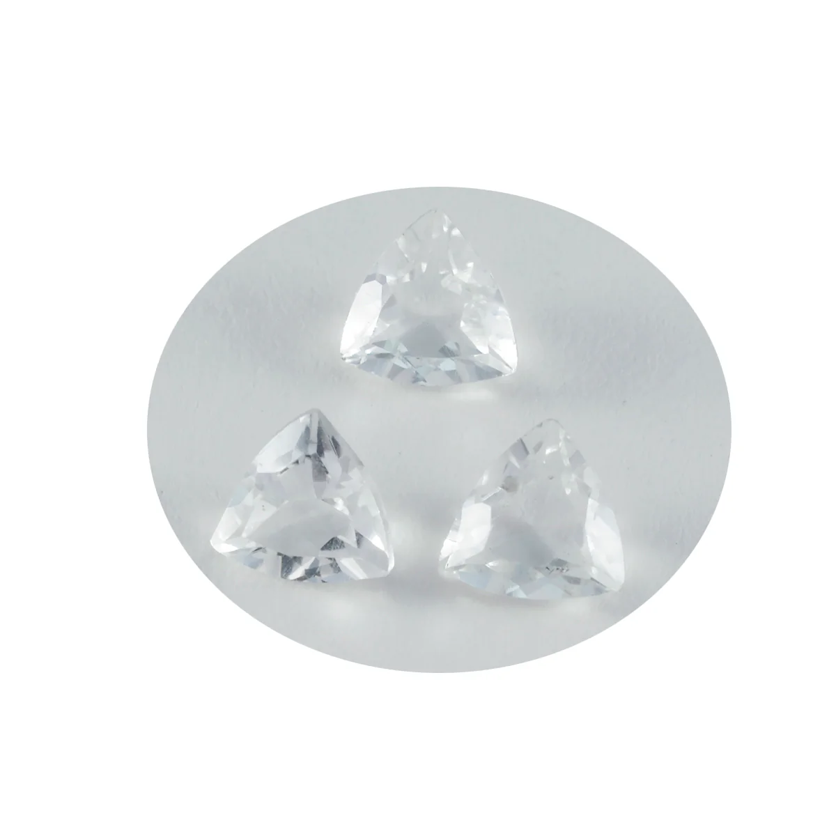 Crystal Quartz 1PC Chunky 13x13 MM Triangle Faceted White Natural Semi Precious Loose Gemstone - Image 2
