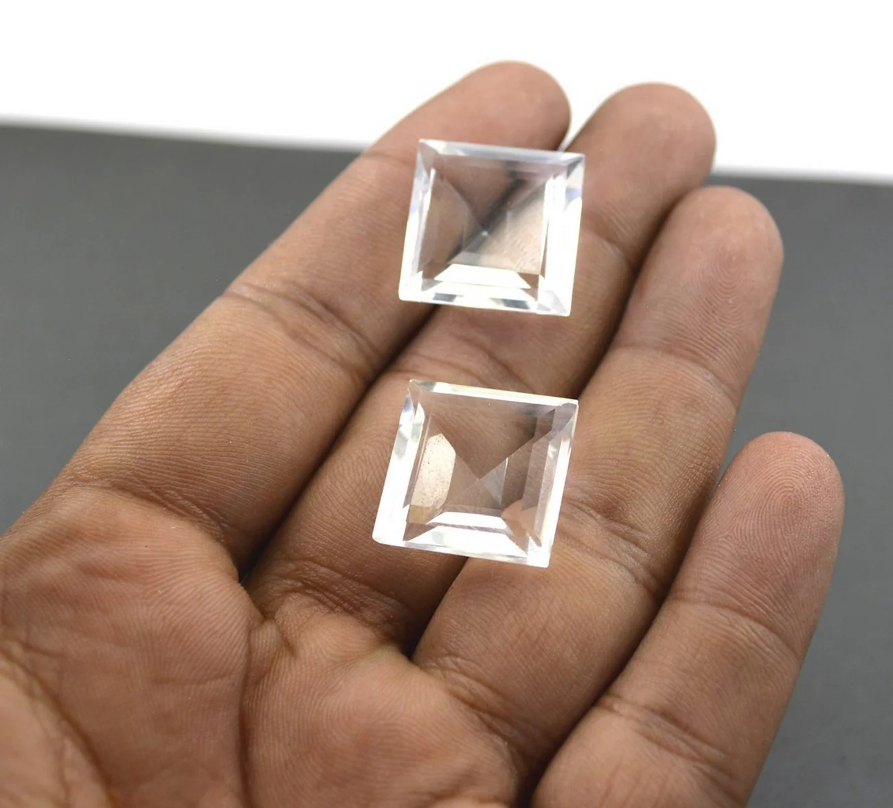 Crystal Quartz 1PC Chunky 14x14 MM Square Faceted White Genuine Semi Precious Loose Gemstones - Image 4