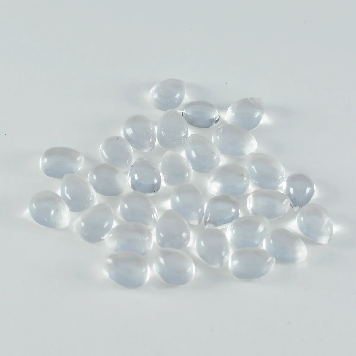 Crystal Quartz 1PC Large 10x12 MM Pear Cabochon White Polished semi Precious Loose Gems
