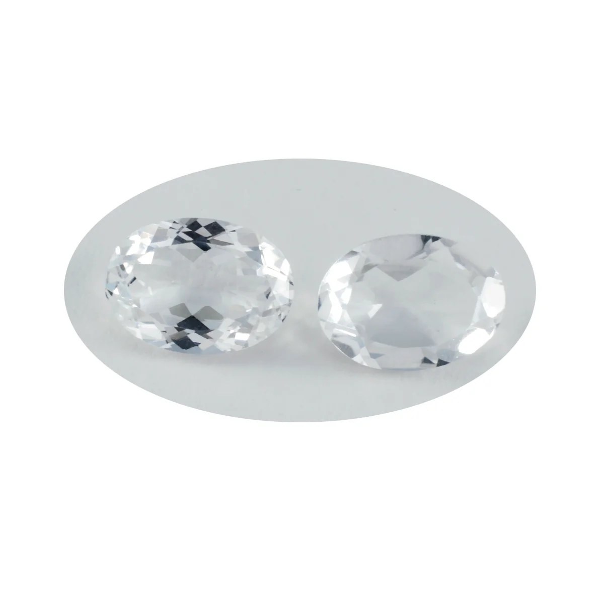 Crystal Quartz 1PC Large 10x14 MM Oval Faceted White Shine Semi Precious Loose Gems - Image 2