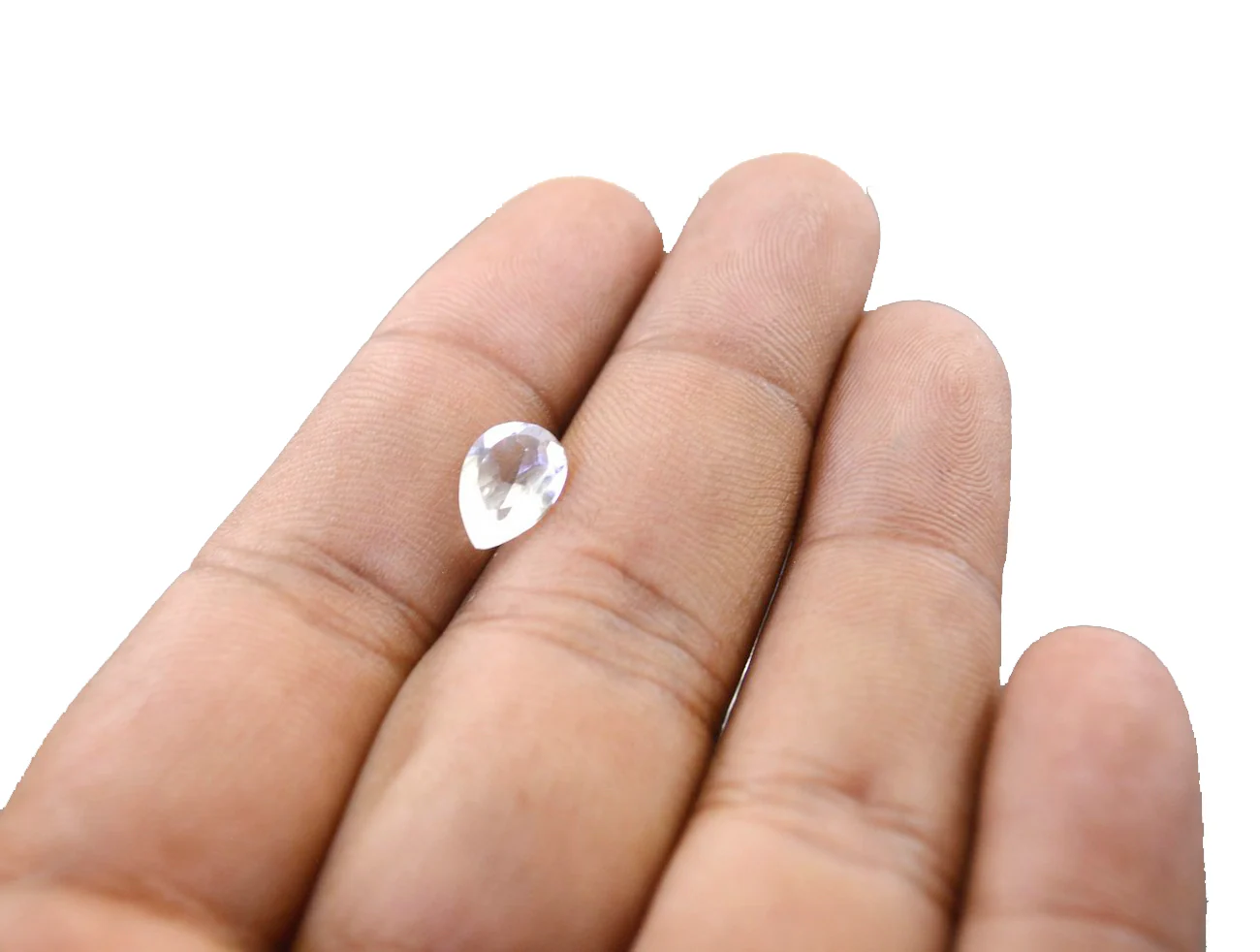 Crystal Quartz 1PC Large 8x12 MM Pear Faceted White Brilliant Semi Precious Loose Gems - Image 2
