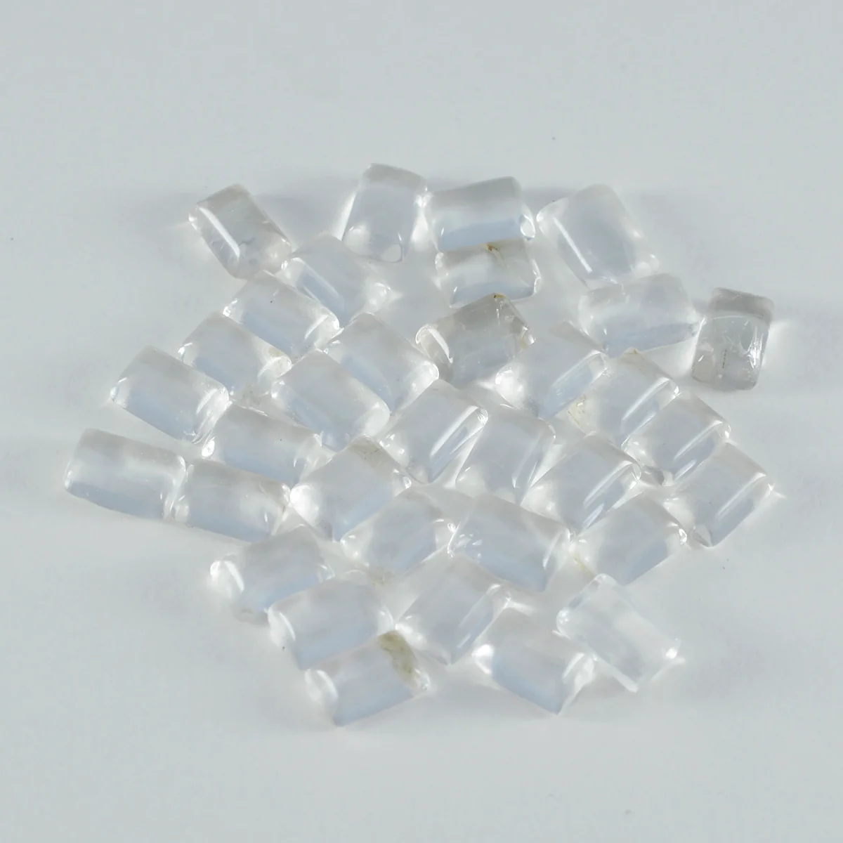 Crystal Quartz 1PC Medium 7x10 MM Emerald Cabochon White Splendid semi Precious Loose Gemstone - Image 3