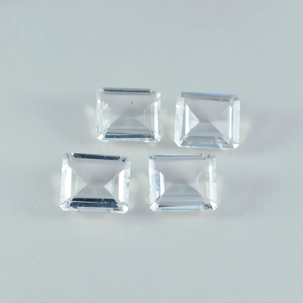 Crystal Quartz 1PC Medium 7x10 MM Emerald Faceted White Fine Semi Precious Gems - Image 2