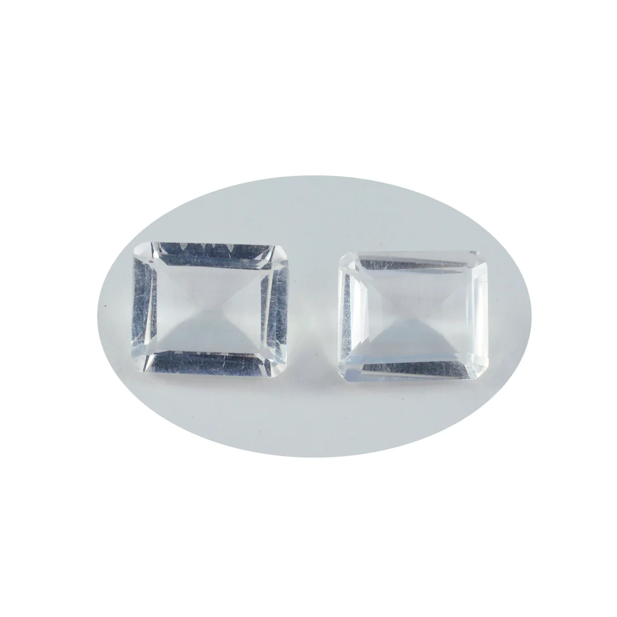 Crystal Quartz 1PC Medium 7x10 MM Emerald Faceted White Fine Semi Precious Gems - Image 3