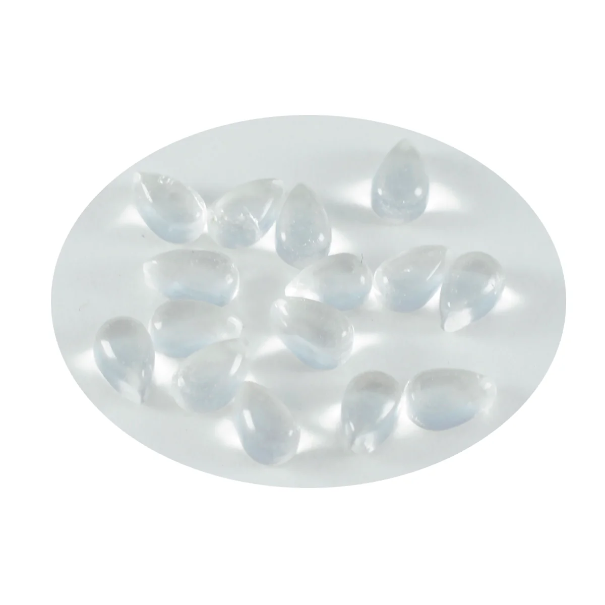 Crystal Quartz 1PC Medium 7x10 MM Pear Cabochon White Pure semi Precious Loose Gemstones - Image 2