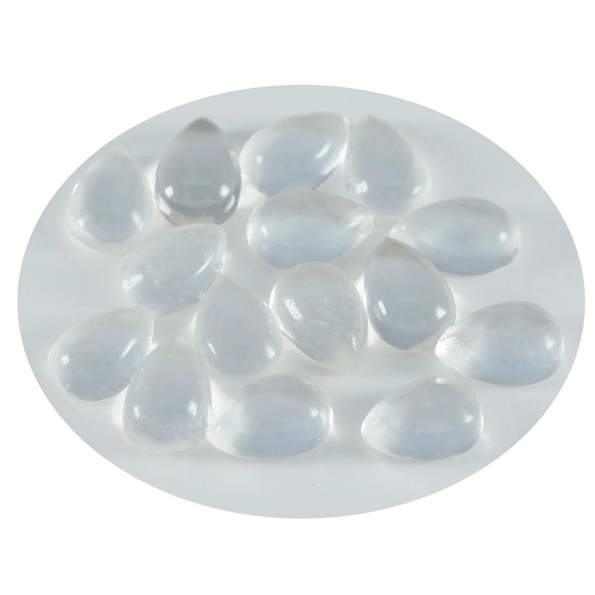 Crystal Quartz 1PC Medium 7x10 MM Pear Cabochon White Pure semi Precious Loose Gemstones - Image 3