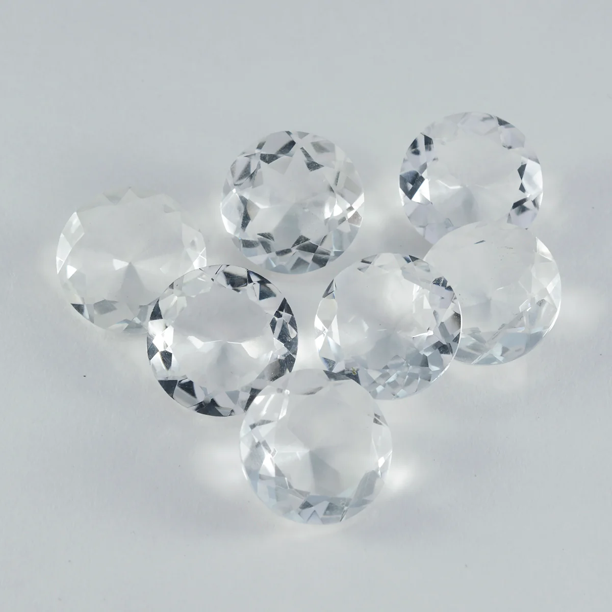 Crystal Quartz 1PC Medium 9x9 MM Round Faceted White Lustrous Semi Precious Loose Gemstone - Image 2