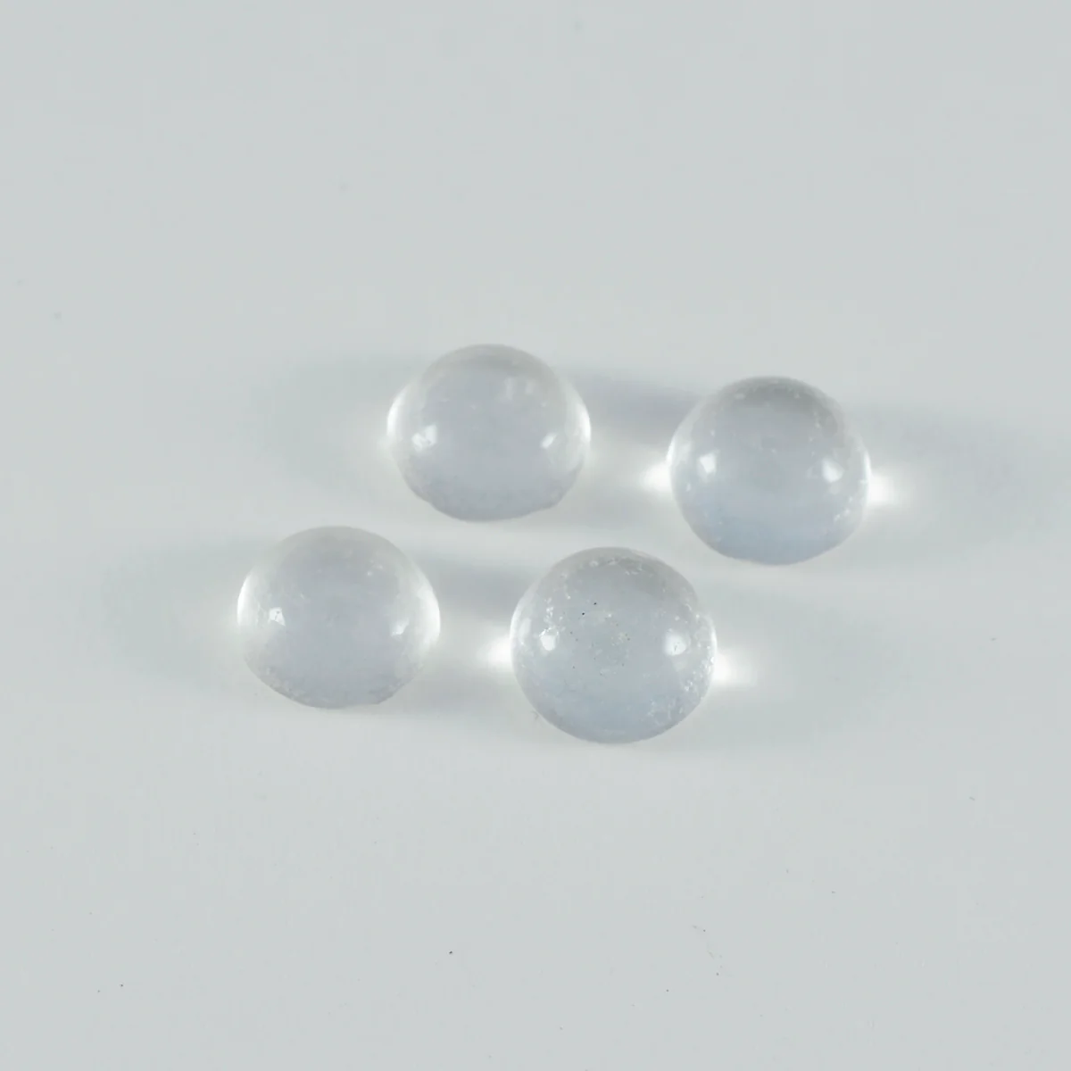 Crystal Quartz 1PC Small 7x7 MM Round Cabochon White Luster semi Precious Loose Gemstones - Image 2