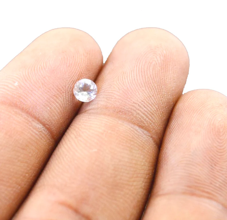 Crystal Quartz 1PC Small 7x7 MM Round Faceted White Splendid Semi Precious Gems - Image 4