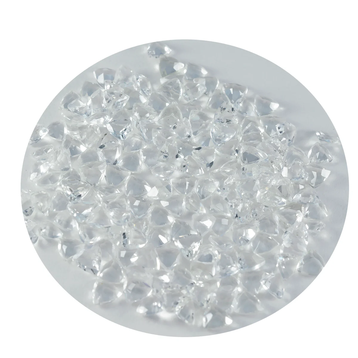 Crystal Quartz 1PC Small 7x7 MM Triangle Faceted White Splendid Semi Precious Gems - Image 4