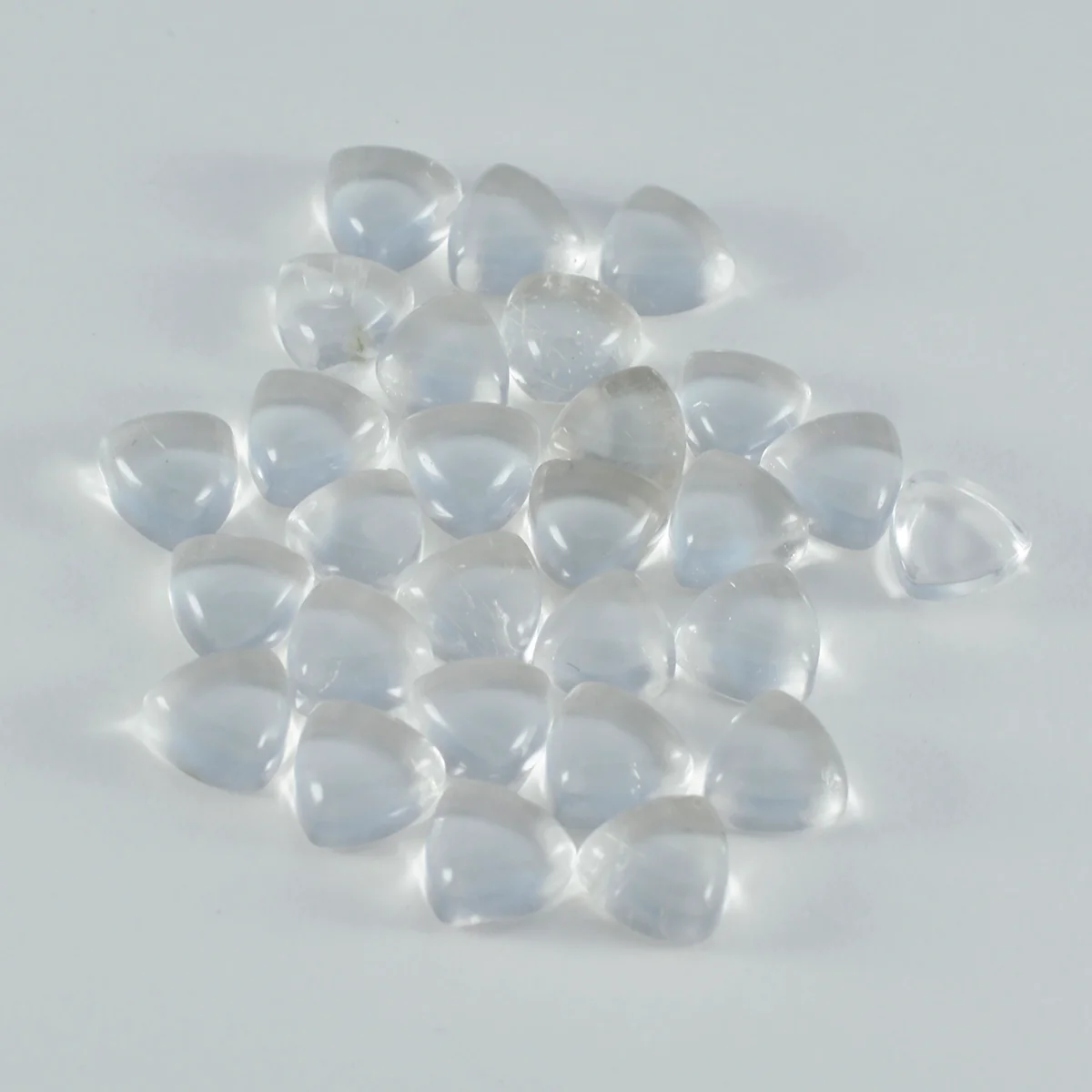 Crystal Quartz 1PC Small 8x8 MM Triangle Cabochon White Lustrous semi Precious Loose Gemstone - Image 4