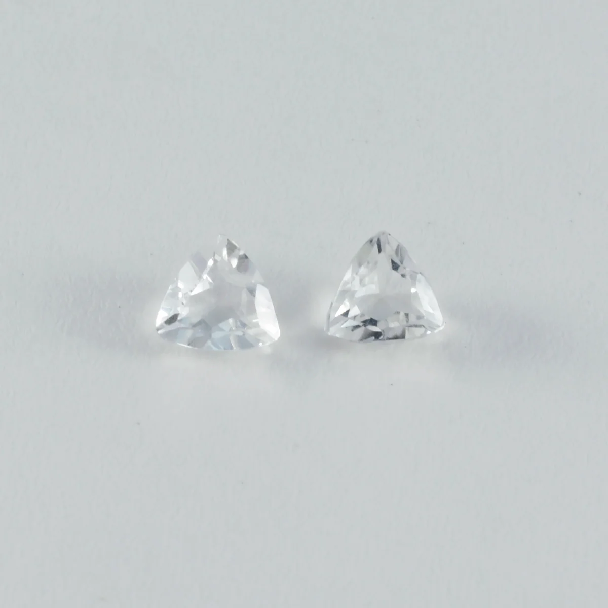 Crystal Quartz 1PC Tiny 6x6 MM Triangle Faceted White Polished Semi Precious Loose Gemstones