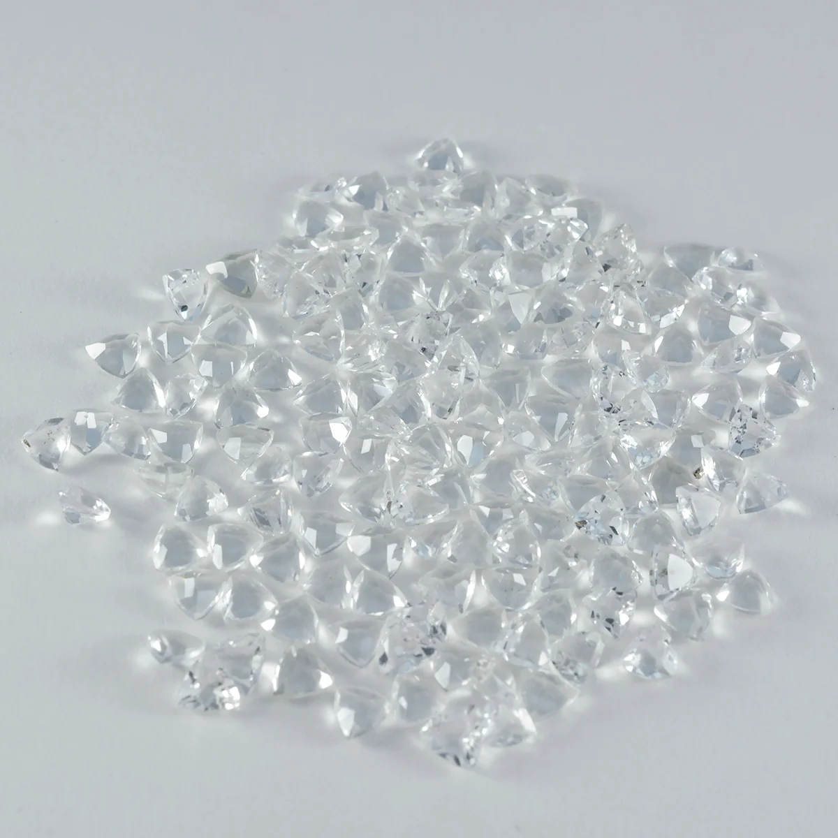 Crystal Quartz 1PC Tiny 6x6 MM Triangle Faceted White Polished Semi Precious Loose Gemstones - Image 4