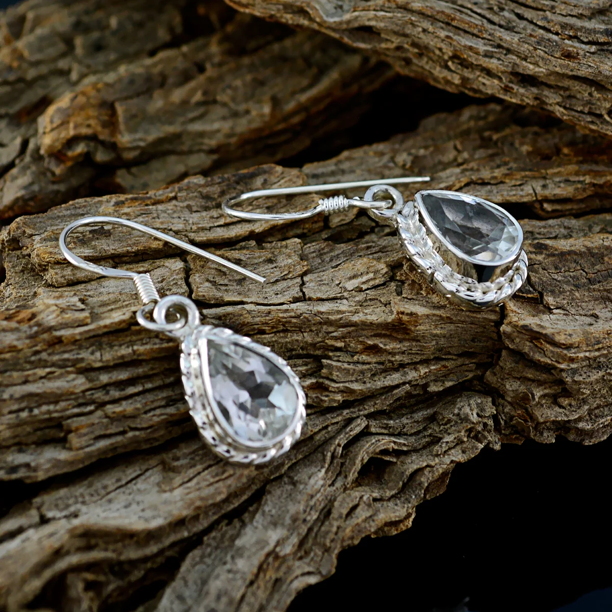 Crystal Quartz Egyptian Haruka multiple Dangle White 925 Silver Earring - Image 3