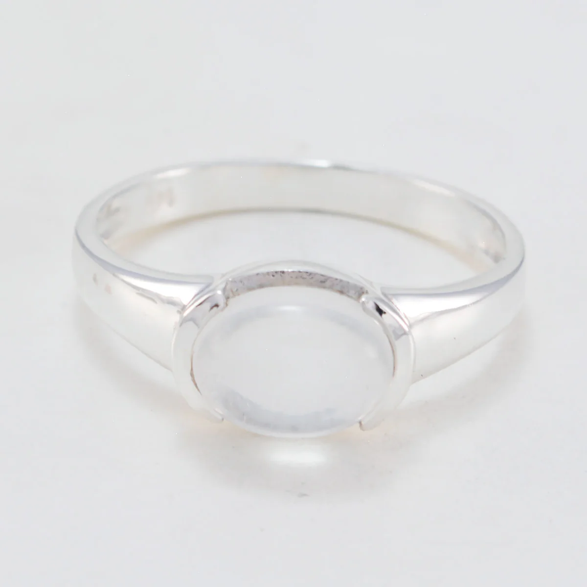 Crystal Quartz Solitaire Japanese 925 Silver White Gemstones Dainty Trendy Ring Jewellery - Image 2