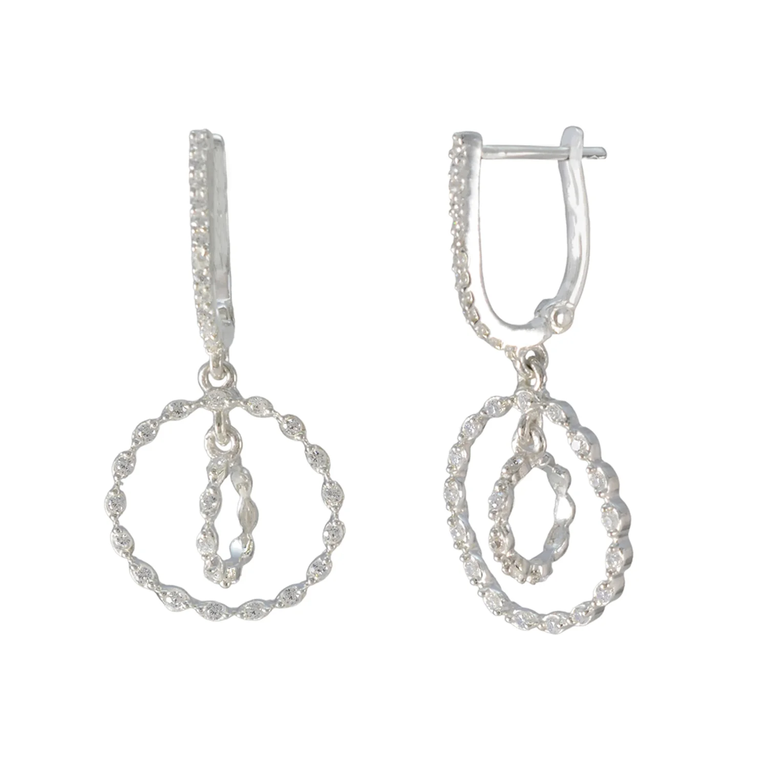 Cubic Zirconia American Amanda multiple Stud White Silver Earring