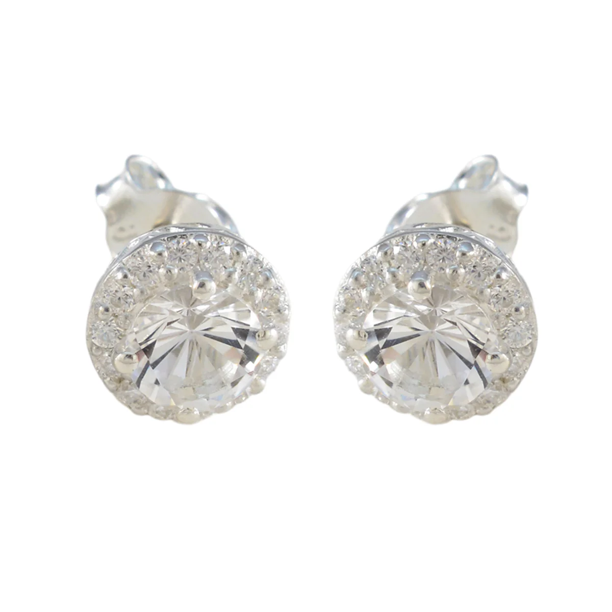 Cubic Zirconia American Lourdes multiple Stud White 92.5 Silver Earring